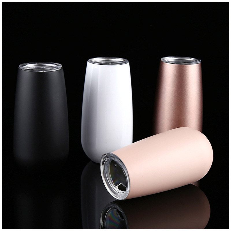 

6oz U Shaped Mug With Lids Stainless Steel Vacuum Insulated Mugs Tea Coffee Wine Water Cups Travel Portable Cups Drinking VT1519, 10 colors