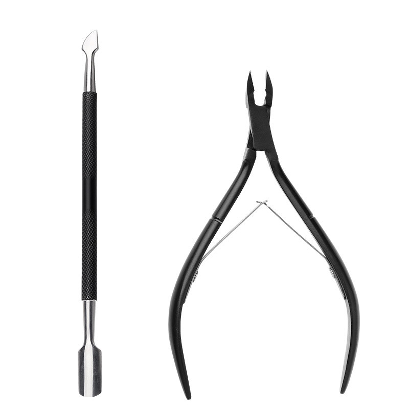 

2Pcs/Lot Stainless Nail Polish Tools Nail Cuticle Nipper Art Cuticle Pusher Art Manicure Pedicure Tools