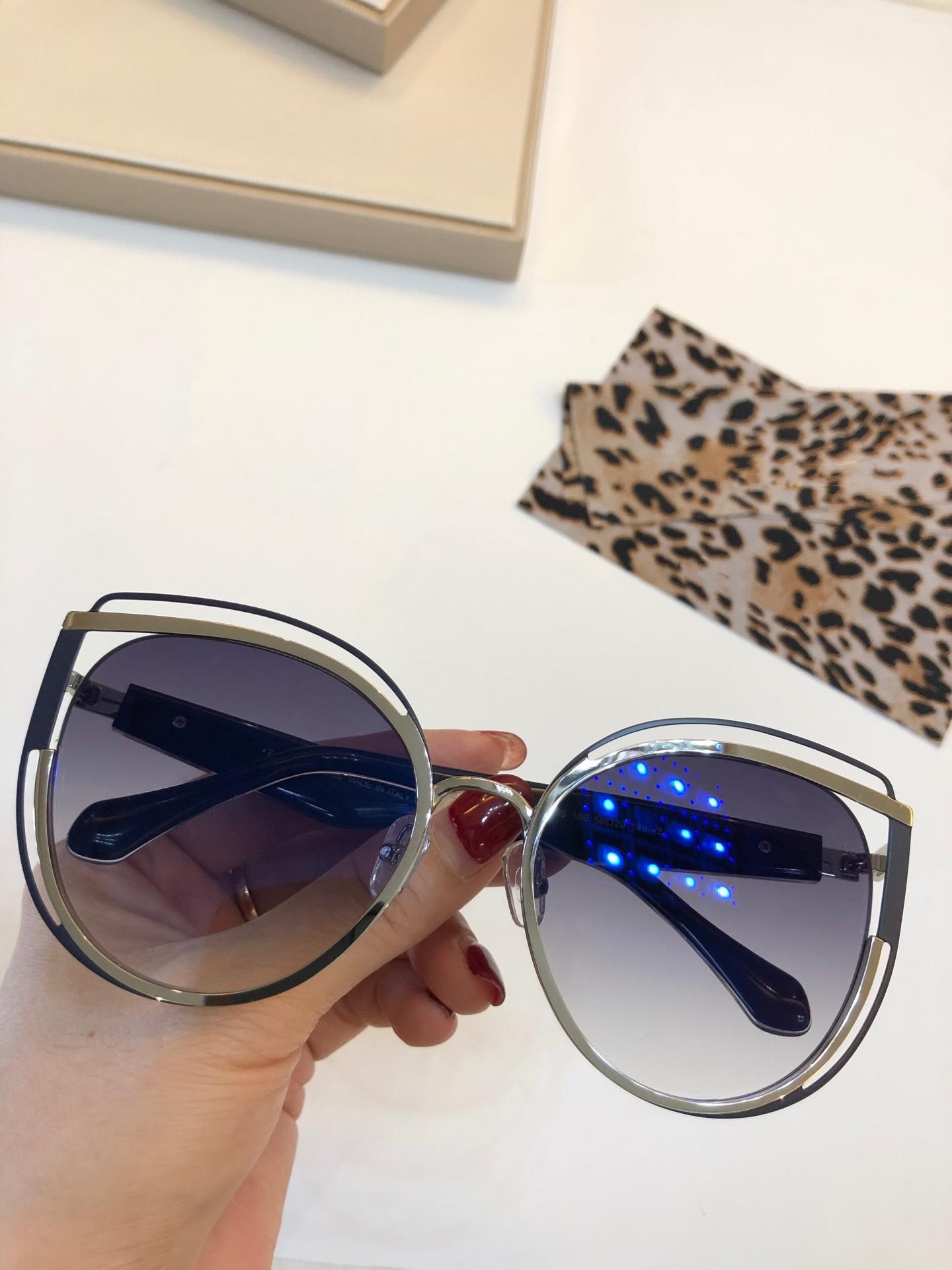 

1059 Popular Women Designer Roberto Dark Brown Snake Print Gold Brown Luxury Sunglasses UV Protection Round Big Frame Come With Case