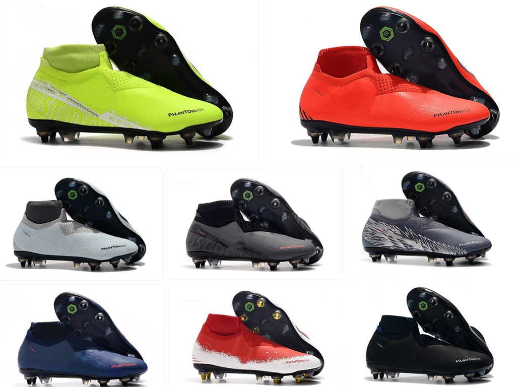 

Football boot Phantom VSN Vision Elite DF SG Soccer shoes mens black Lux Fully Charged white blue High Ankle Soccer Cleats