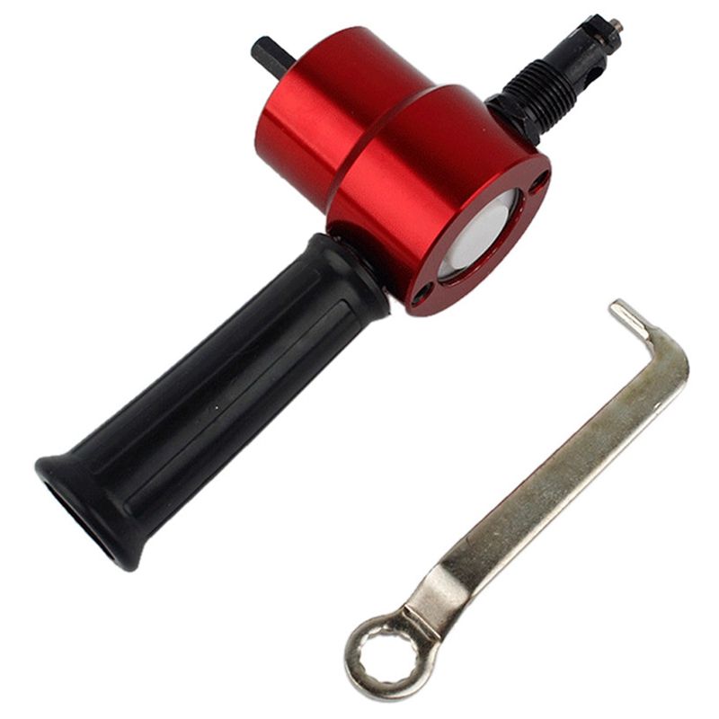 

HOT-Double Head Nibble Metal Cutting Sheet Nibbler Saw Cutter Drill Attachment