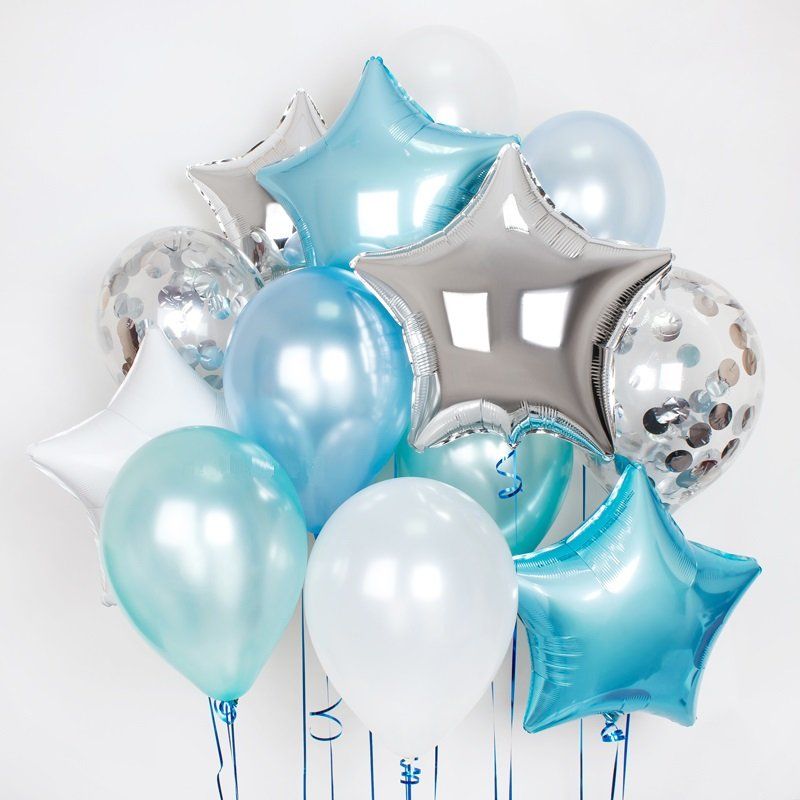 12inch Golden Silver Confetti Balloons 18inch Aluminum Foil Stars