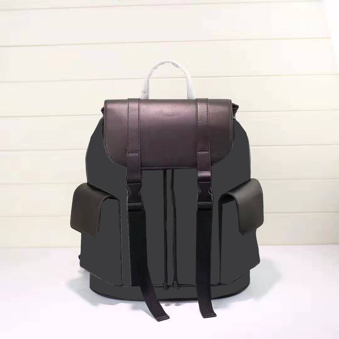 

Pink sugao backpack 450598 cow leather backpack fashion men and women shoudler bag tote shool backpack 3 color, Black with red navy strap