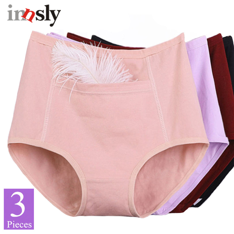 

3 Pieces/Pack 6XL Big Size Panties Women Underwear with Pocket Female Cotton Briefs Large Size Ladies Panties Candy Colors, 3pcs-deep pink