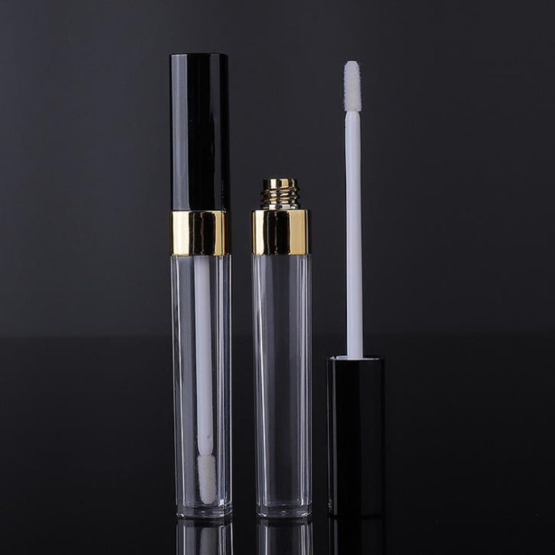

5ml Gold Clear Plastic Empty lip Gloss Lipstick Tubes Containers Wholesale Retail refillable Lip oil Packaging F20171659