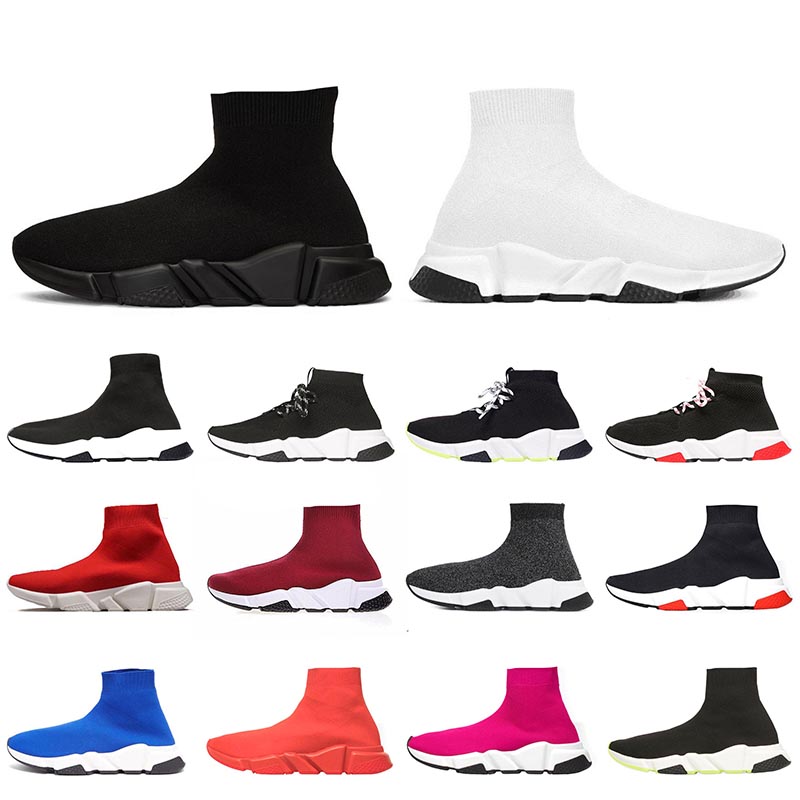 

Designer Sports Sneakers New socks shoes triple black white green rose pink bule mens women running shoes size 36-45, A1 triple black
