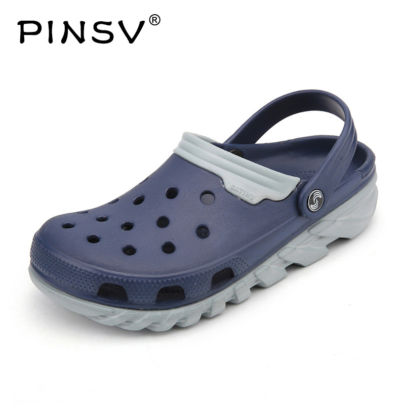 

PINSV Clogs Mens Sandals Outdoor Summer Men Shoes High Quality Beach Sandals Mens Shoes Large Sizes 38-46, Black