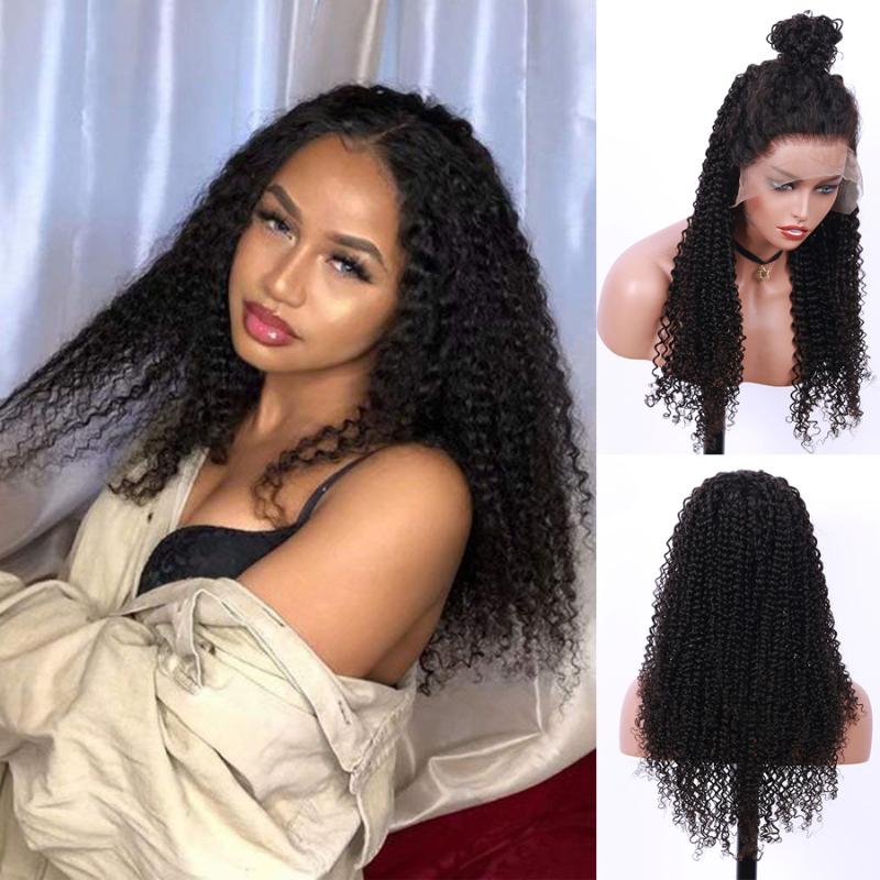 

Fureya Hair Kinky Curly Human Hair Wigs 13x6 Lace Front Wigs For Black Women Brazilian Remy, Natural color