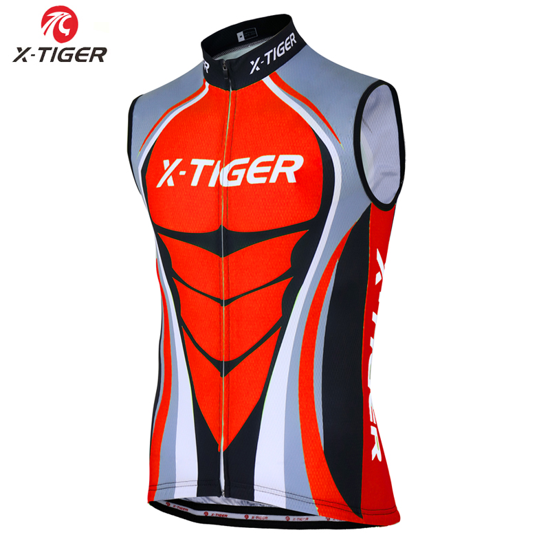 

X-Tiger 100% Polyester Sleeveless Cycling Vests Summer Mountain Bicycle Clothing Ropa Quick-dry Bike Clothes, Cycling jersey
