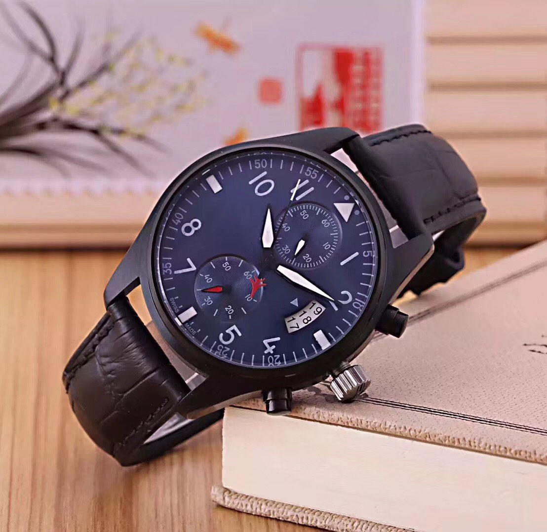 

2019 New Luxury Mechanical Automatic Men's Calendar Designer Leather Watch Automatic Luxury Spitfire Pilot Automatic Date Watch