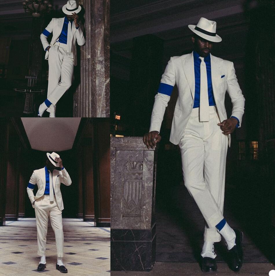 White Groom Wedding Suits Mens Slim Fit One Button Formal Work Prom Outside Party Office Blazer Jacket(Jacket+Pants)