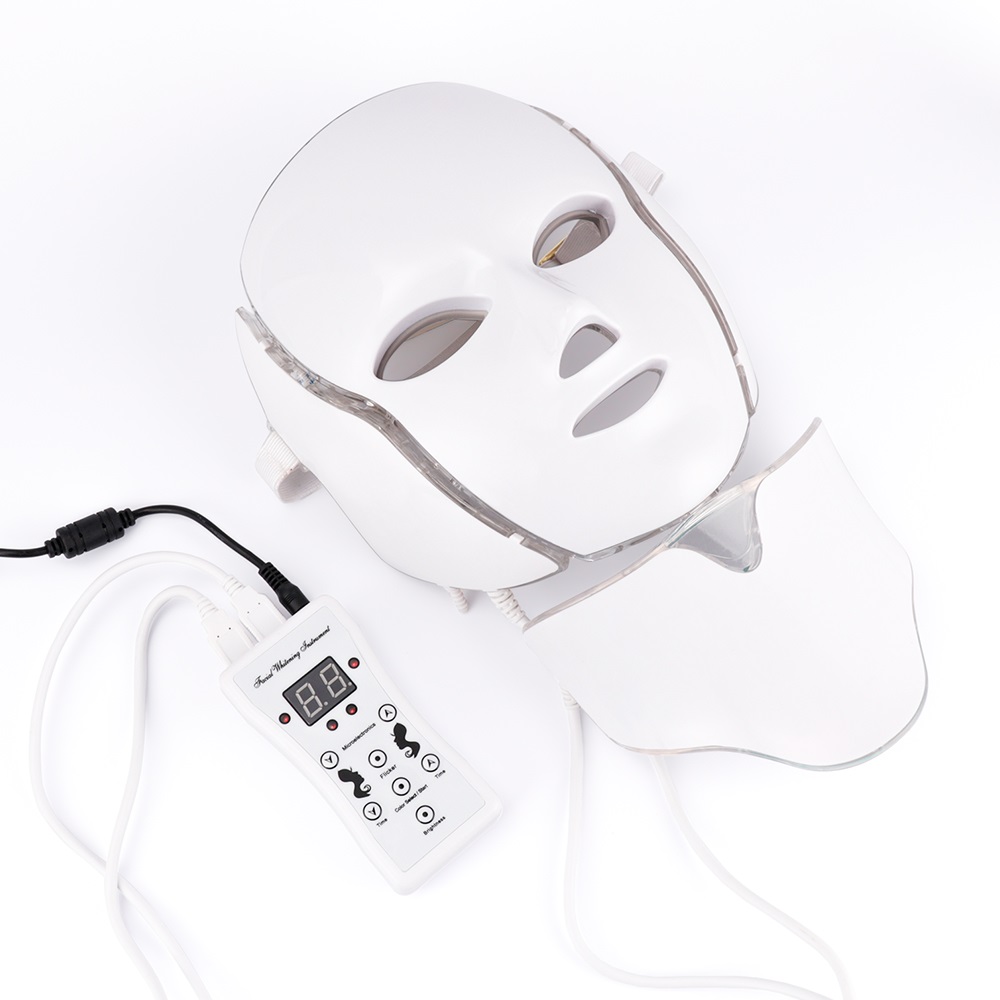 

7 colors photon therapy mask machine light therapy acne mask neck beauty LED mask