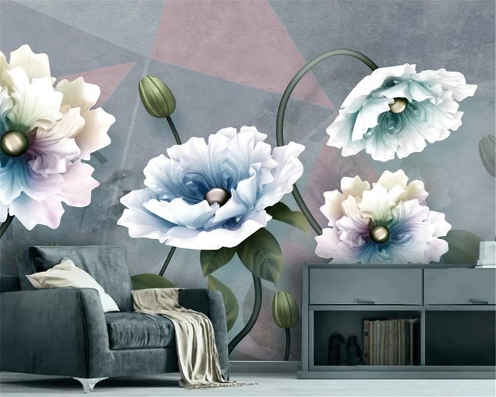 

Custom 3D Wallpaper Mural Embossed Flowers European Vintage Jewelry TV Background Wall Environmental Wallpaper, As pic