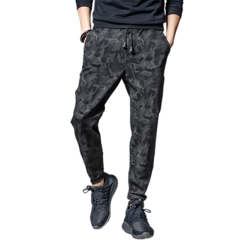 

Newest Arrival Men Lace-up Casual Trousers Jogger Pants Male Fashion Casual Slim Camouflage Printed Clothes Outfits Plus Size, As pic