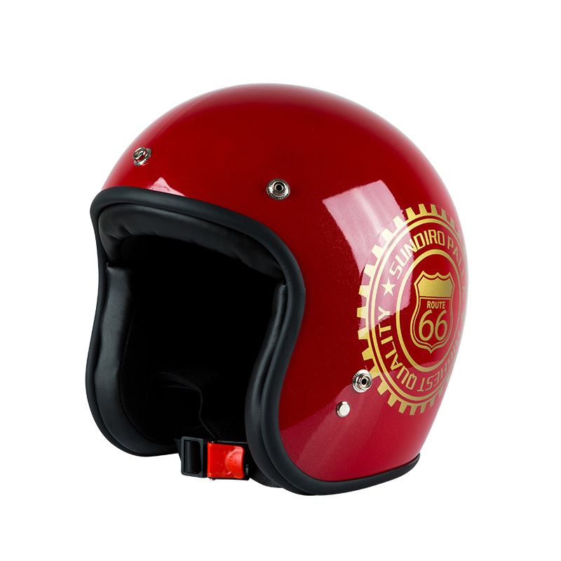 

VCOROS retro motocycle helmet individuality vintage motorbike helmet 3/4 open face scooter moto racing, Black 32