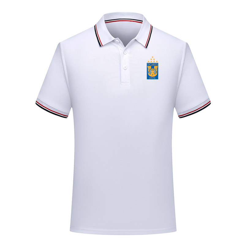 

Tigres UANL Soccer Polo Shirt Football Short Sleeve polo shirt summer Fashion shirt training Polo Shirts Sports soccer jersey Men's Polos, White;black