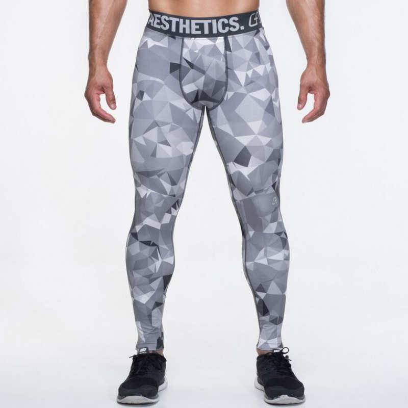 

2018 Mens Compression Pants Winter Casual Pants Capris Tights Skinny Leggings Camouflage Fashion Male Trousers 2XL 50, White