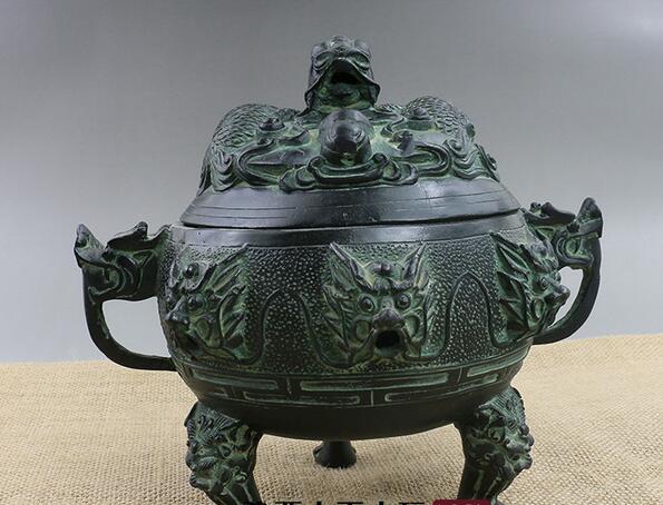 Exquisite DECOR OLD HANDWORK MIAO SILVER CARVE CRANE ELEPHANT INCENSE BURNER
