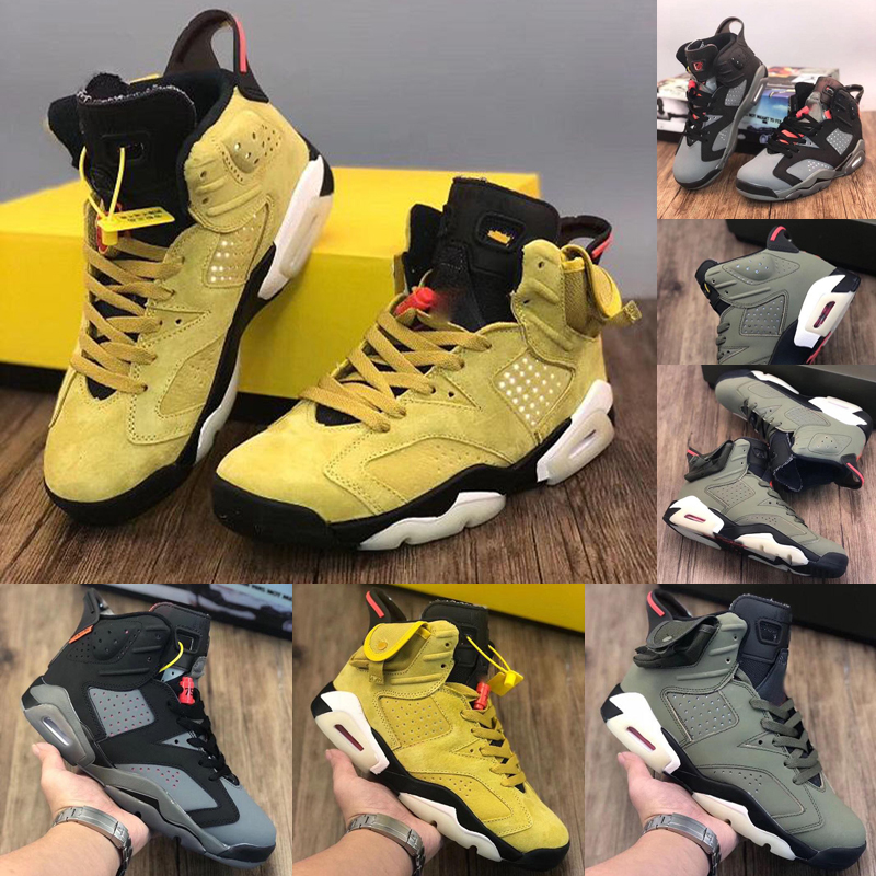 

Mens Basketball Shoes Limited Travis x Houston High Quality Jumpman 6 6s cactus jack Wheat Yellow, As shown 2