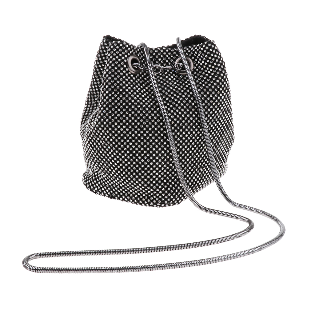 

Evening Bag, Crystal Rhinestone Bucket Bag, Crossbody Clutch Bag for Women Girls