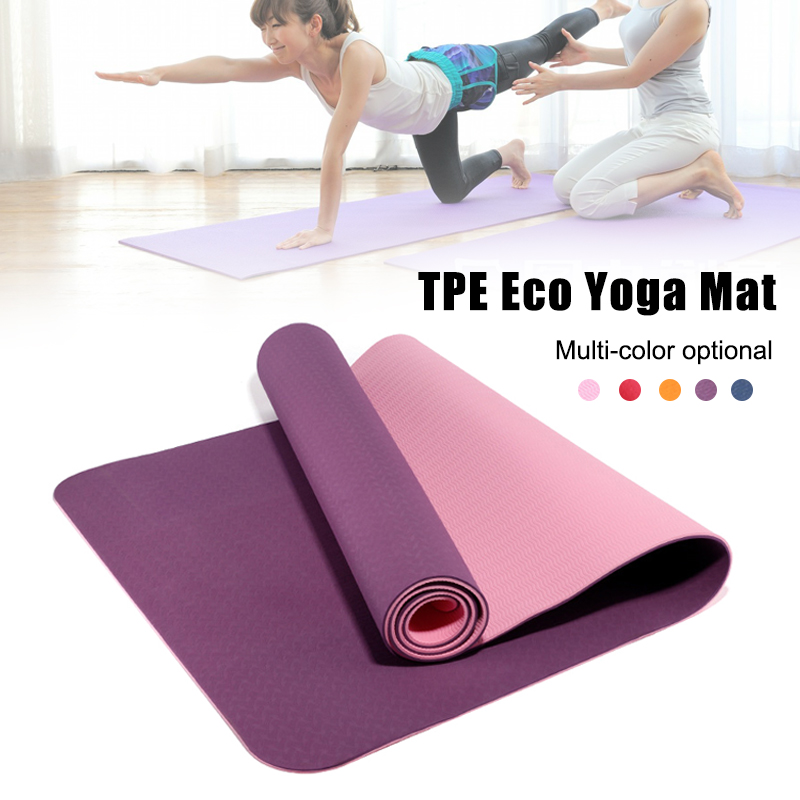 

Thicken Yoga Mat Anti-Slip Sport Pad Odorless For Fitness Pilates Exercise TPE 6mm Esterilla Yoga Colchoneta Ejercicio In Stock, Pink