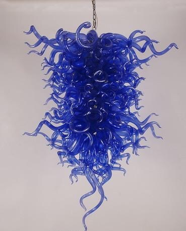 

Pendant Lamps High Quality Blue Color Chandeliers Style Hand Blown Glass Chandelier for Living Room Art Decoration
