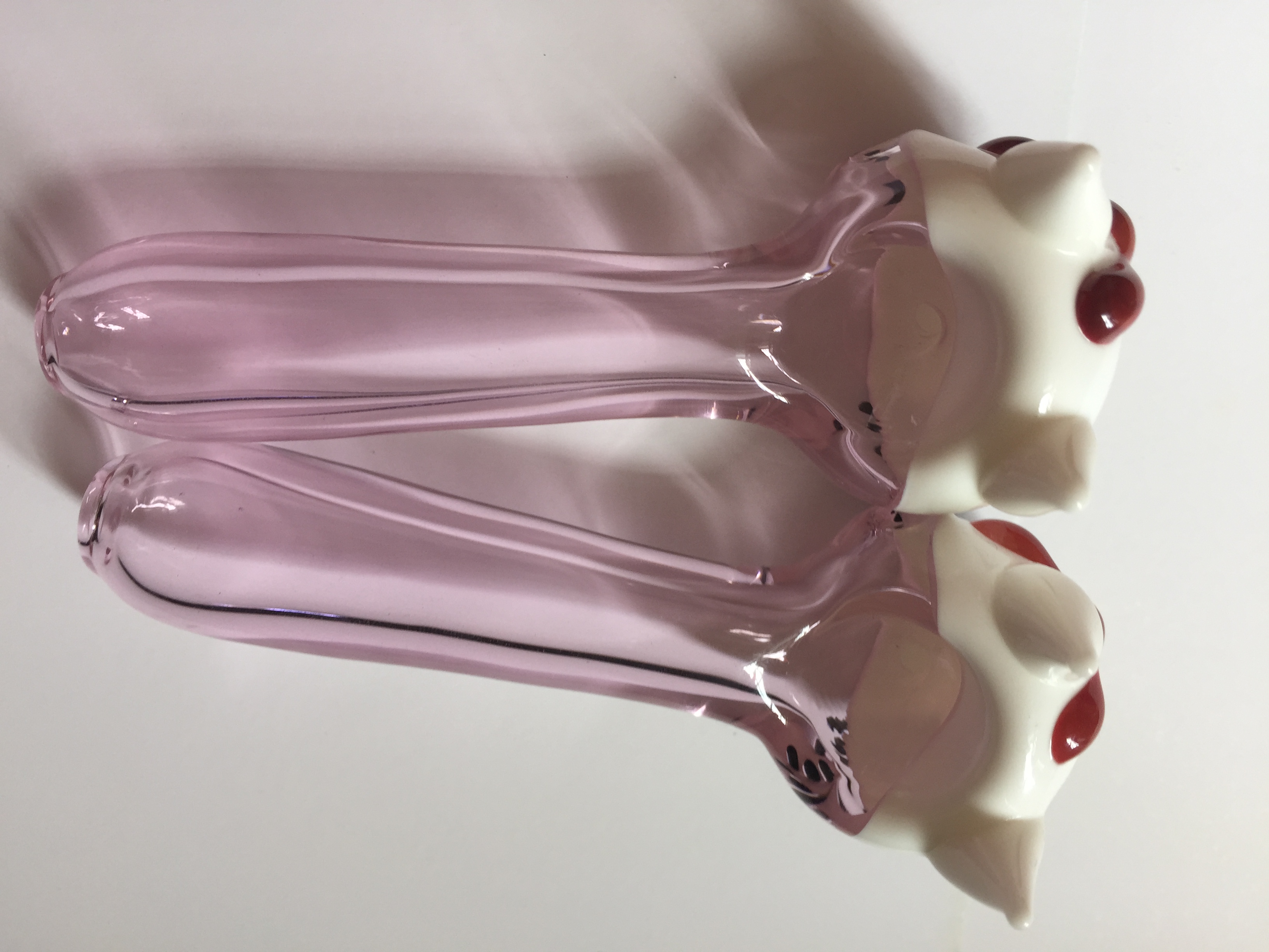 

wholesale high quality 95mm animal cat glass tobacco smoking pipe thick Cute mini glass spoon pipe