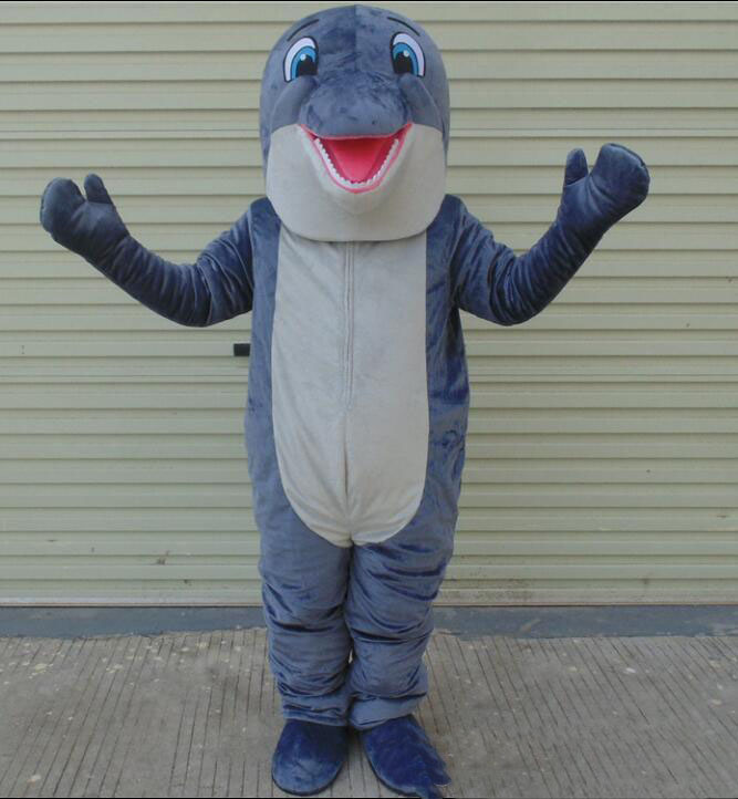 

2019 High quality Good vision grey dolphin mascot costume for adult to wear for sale, As pic