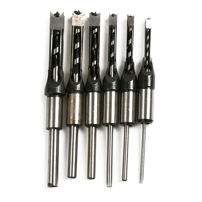 

6pcs Woodworking Square Hole Drill Bit Mortising Chisel Set Mortiser Drill Bit for DIY Woodworking Tools
