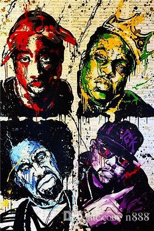 

Handpainted & HD Print Alec Monopoly Graffiri Art Oil Painting Rapper Portrait On Canvas Wall Art Home Decor Multi Sizes Frame Options g264