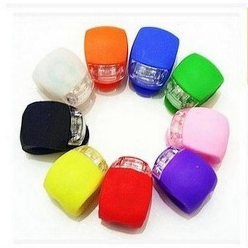 

Bicycle Cycling Lamp Silicone Bike Head Light Front Rear Wheel LED Flash Bicycle Light Warning taillight 8 Colors ZZA208 Sea Shipping