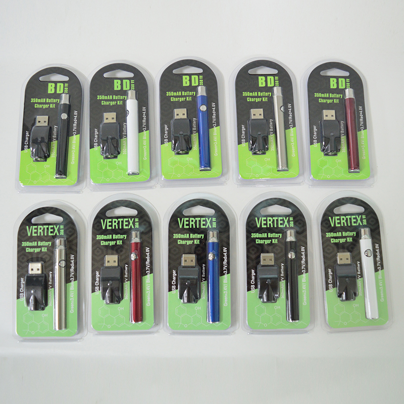 

Vape Battery VERTEX 350mah VV Preheat Battery 510 Thread Variable Voltage Pen Electronic e Cigarettes Batteries Packaging for Oil Cartridges