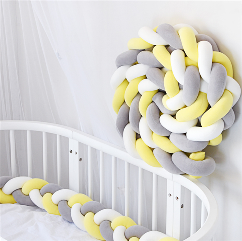 

1M/2M/3M Baby Nest Bumper Bed Bumper Newborn Knot Braid Pillow Cushion Room Decor for Babies Baby Bed Protector Crib, Red