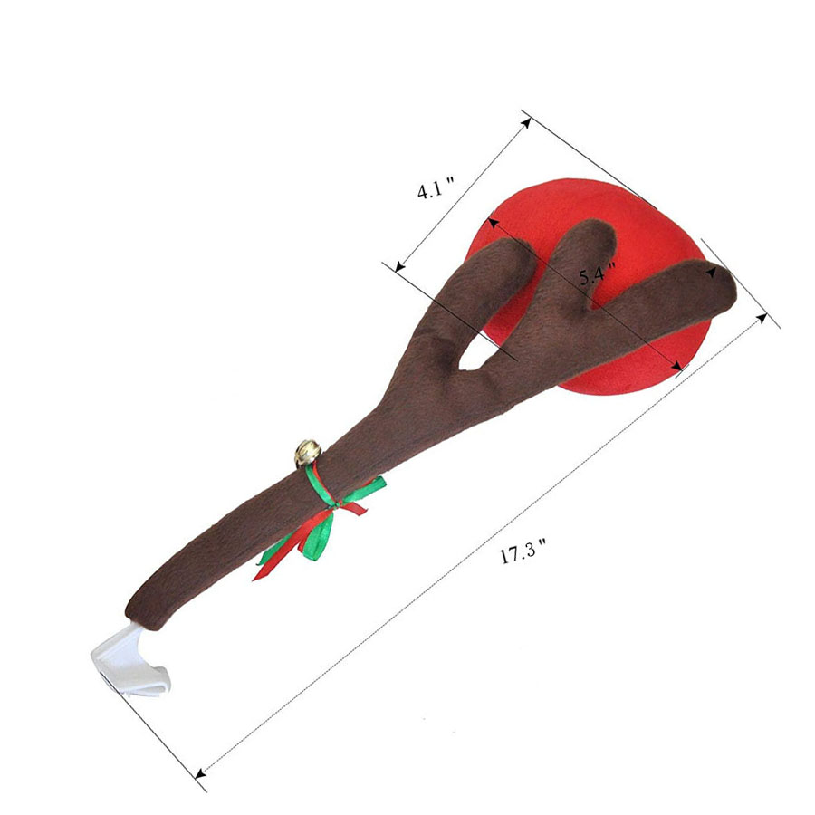 

3pcs Christmas Vehicle Car Decorations Reindeer Antler Costume Kit Red nose with Jingle Bell