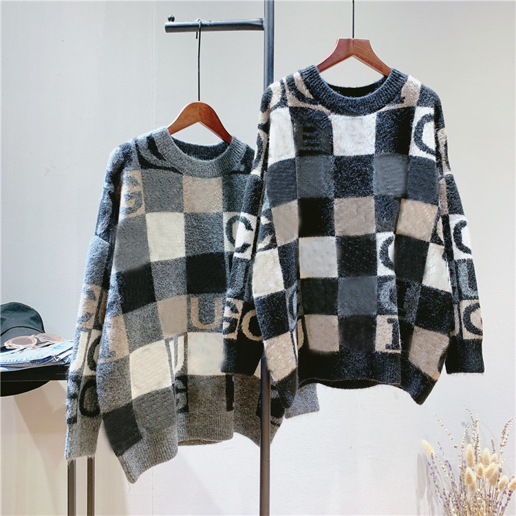 

Brand Fashion Casual Sweater Women Men Letter printed Designer Quality Autumn Winter Warm Sweater Women Men Black Grey Hip Hop Tops, Gray