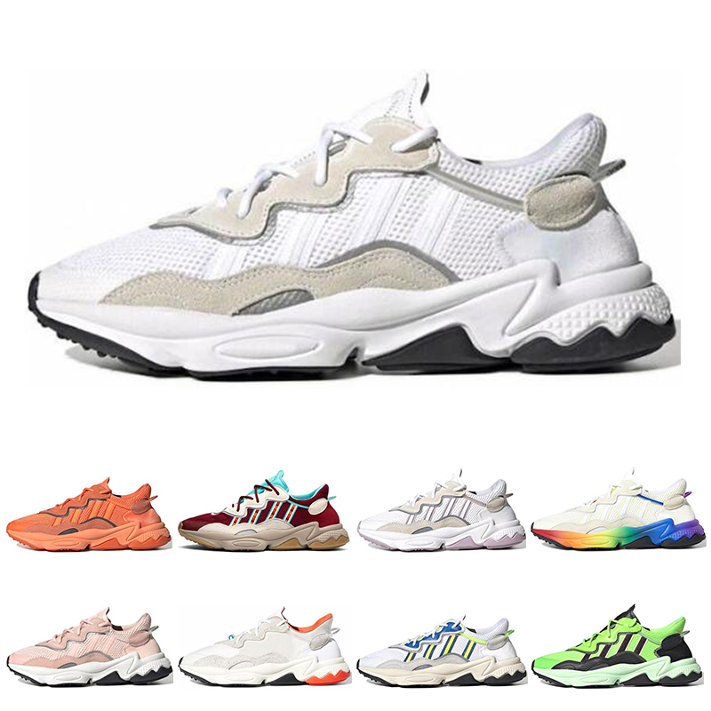 

ozweego casual shoes men women pride reflective neon green solar yellow halloween tones core black sports sneakers 3645, Black white