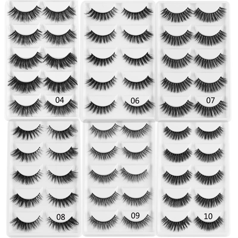 

5Pairs /set 3d mink eyelashes natural 3d mink lashes beauty Makeup essentials false lashes false eyelashes full strip