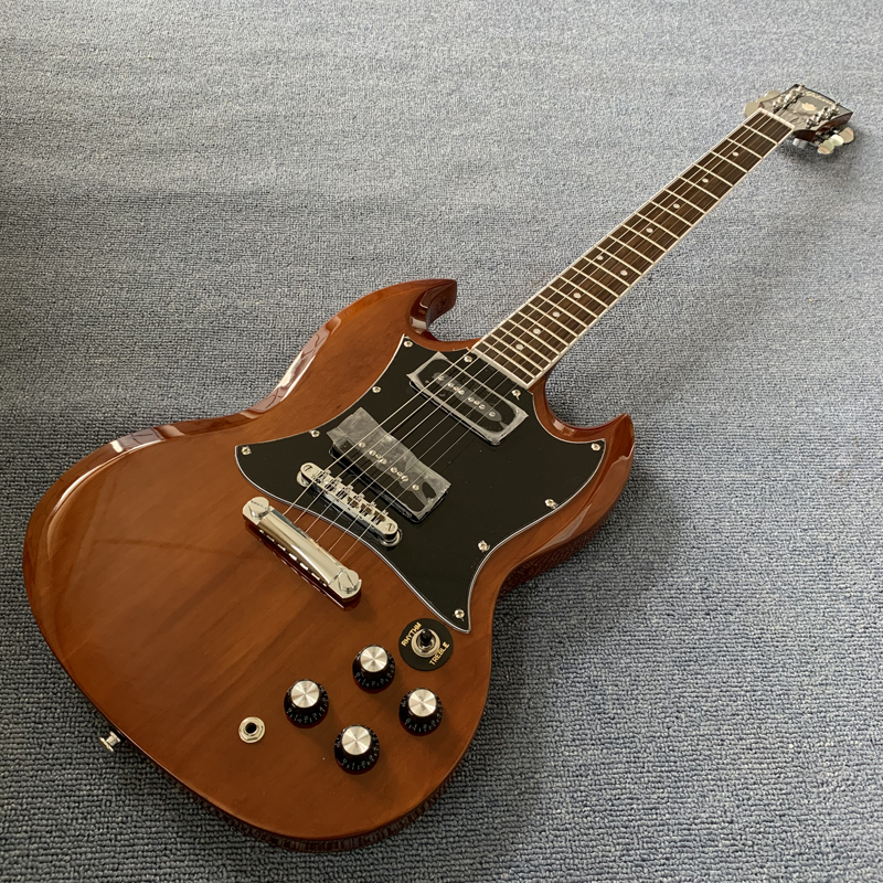 

Custom shop SG electric guitar Brown , Fingerboard inlaid with dots, Rosewood fingerboard,free shipping 190507