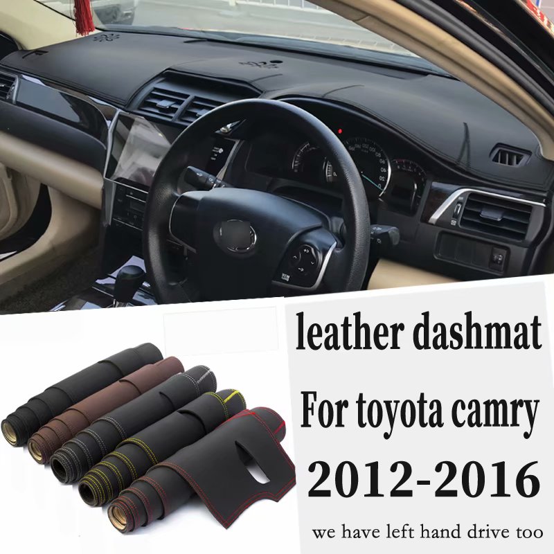 

For camry 7th 2012 2013 2014 2015 2016 Leather Dashmat Dashboard Cover Pad Dash Mat Carpet Car Styling Accessories custom