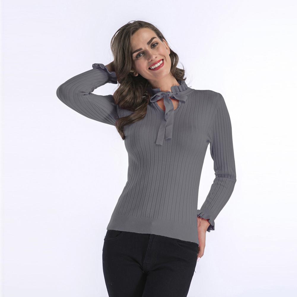 

Yfashion Autumn Winter Fashion Women Slim Knitted Sweater Long Sleeve Sweater Knit Pullover Casual Women Tops, Black