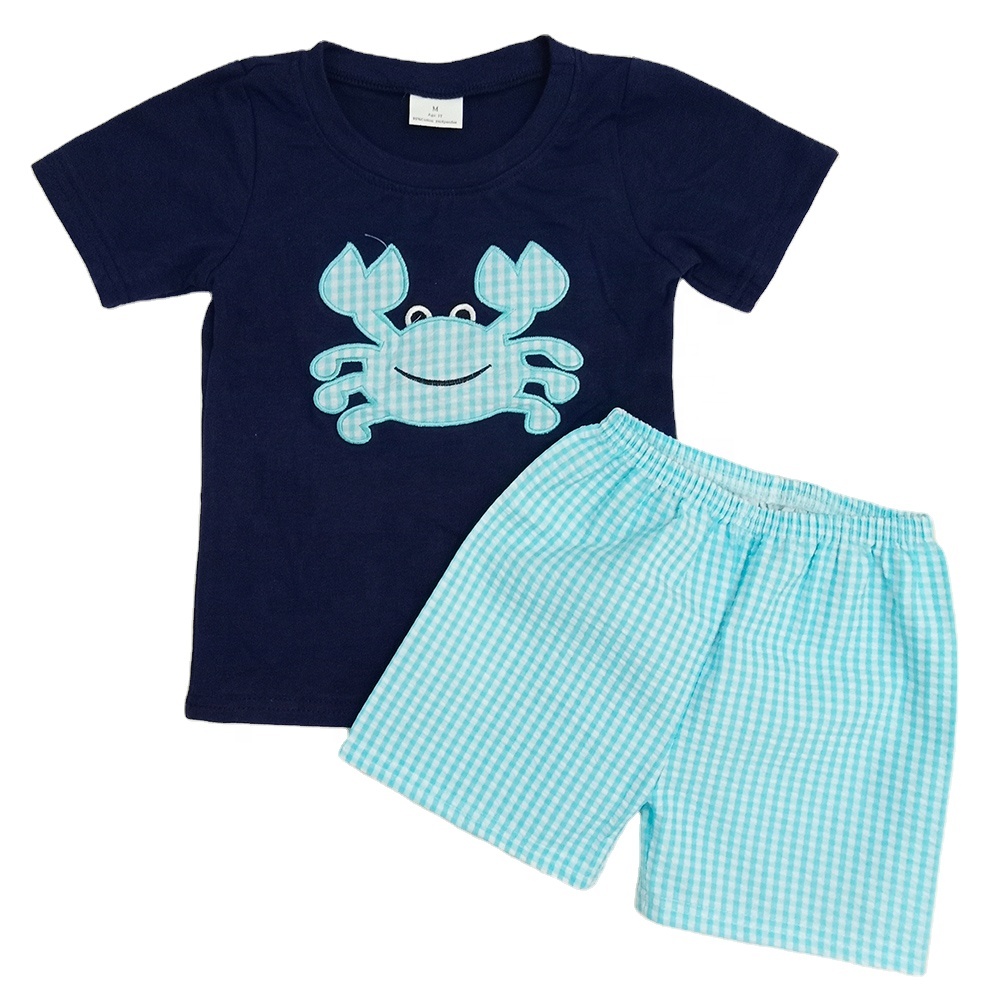 Vêtements de créateurs pour enfants Garçons Broderie enfants boutique bébé bébé garçon vêtements de marque T-shirt court pantalon court ensemble