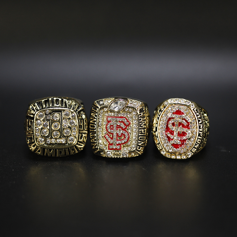 

1996 2013 2014 Set Florida State UniversityWorld College Solid Alloy Championship Rings Set, Golden;silver