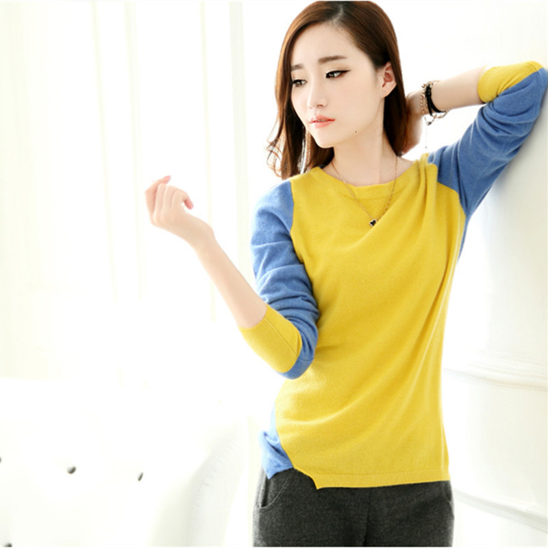 

High quality basic shirt for women in autumn and winter sweater with round collar woolen sweater for women, Orange