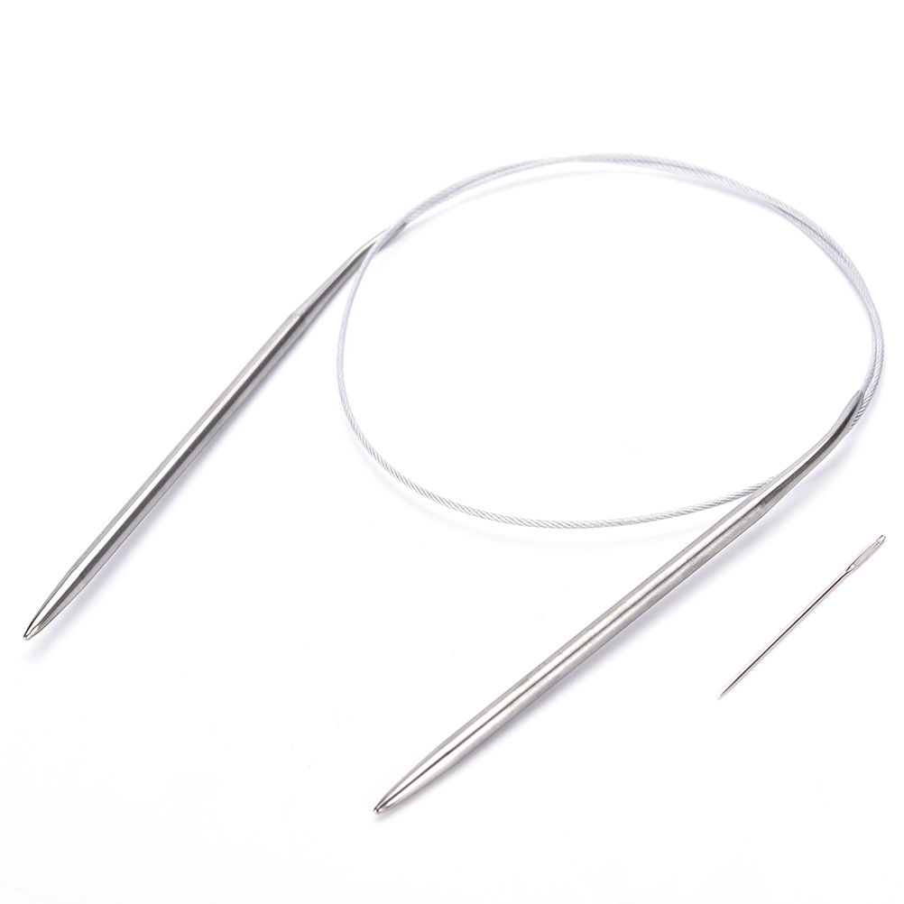 stainless steel metal 1.5mm 120cm circular knitting needles set//lot 5mm