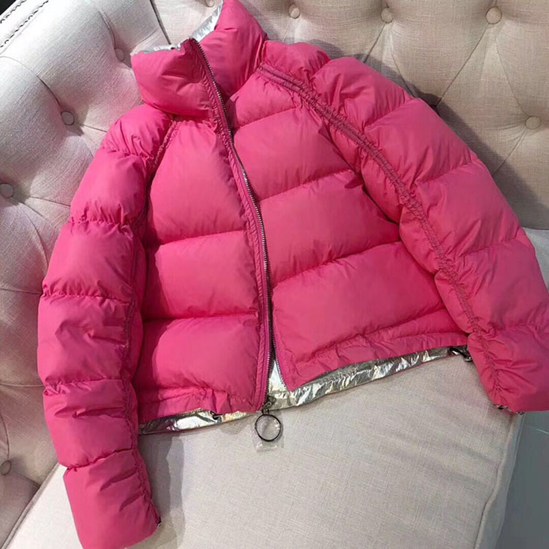 

2020 Female 90% White Duck Down Jacket Women Winter Double Sided Loose Down Coat Breasted Thick Parkas Winter Jacket Women, Black