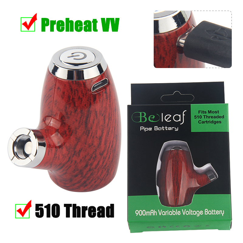 

E Pipes Beleaf Vaporizer Mech Mod Cigars Vape Cartridge 900 mAh 510 Thread Variable Voltage eCig Battery Kit KY32 cigarettes