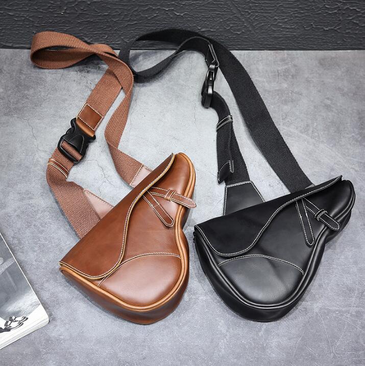 

factory wholesale men handbag outdoor leisure leather sports bag retro crazy horse leather shoulder bag street trend leather men chest bag