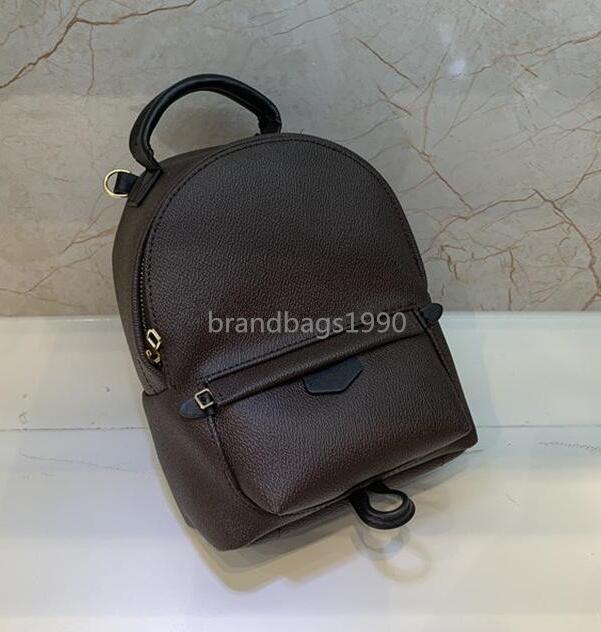 

Fashion Palm Springs Backpack Mini size Genuine leather children backpack women Brown printing backpack Free shipping 41562, Any question contact seller