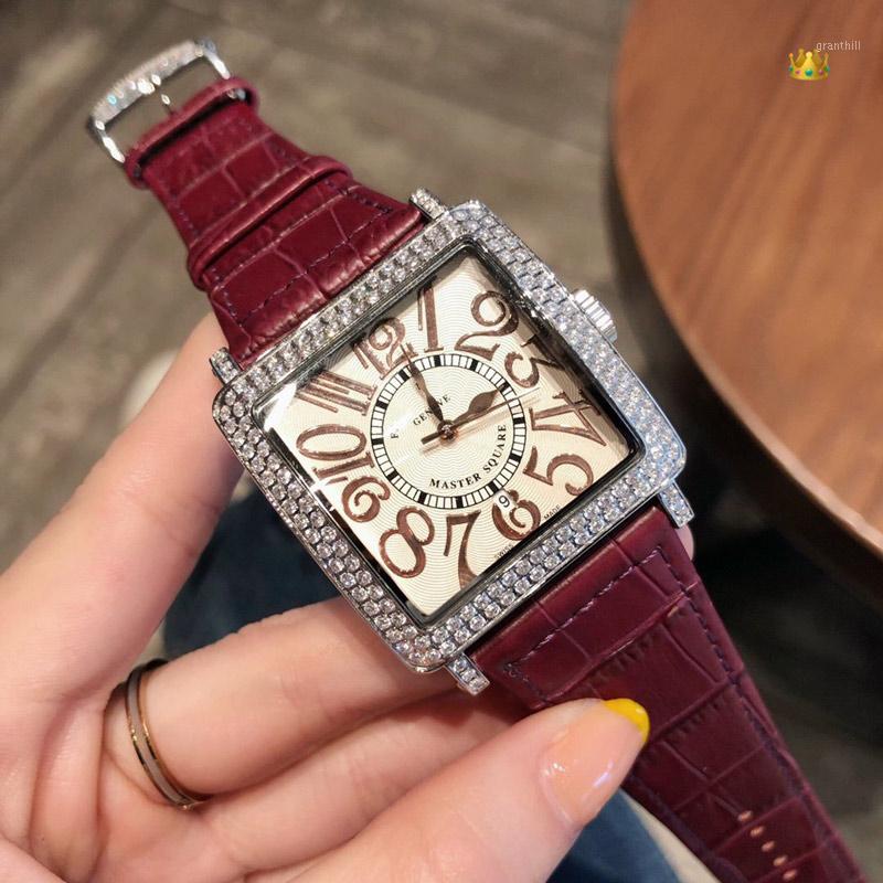 

Women Watches Quartz movement 36mm*36mm*12mm Leather strap Watches Watch Clock1, Khaki