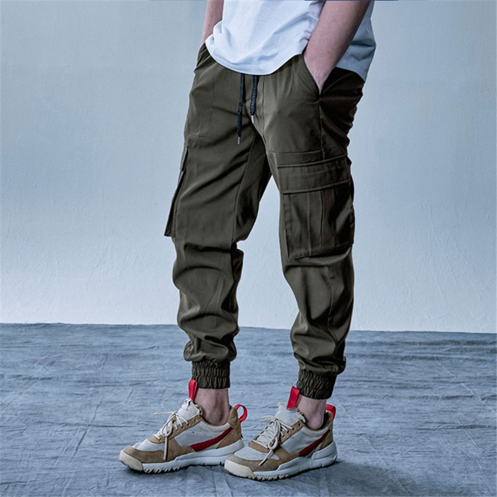 

Januarysnow New Style Mens Cargo Pants Running Training Loose Long Pants Male Casual Jogger Sweatpants Solid Brand Pant Trousers, Gray